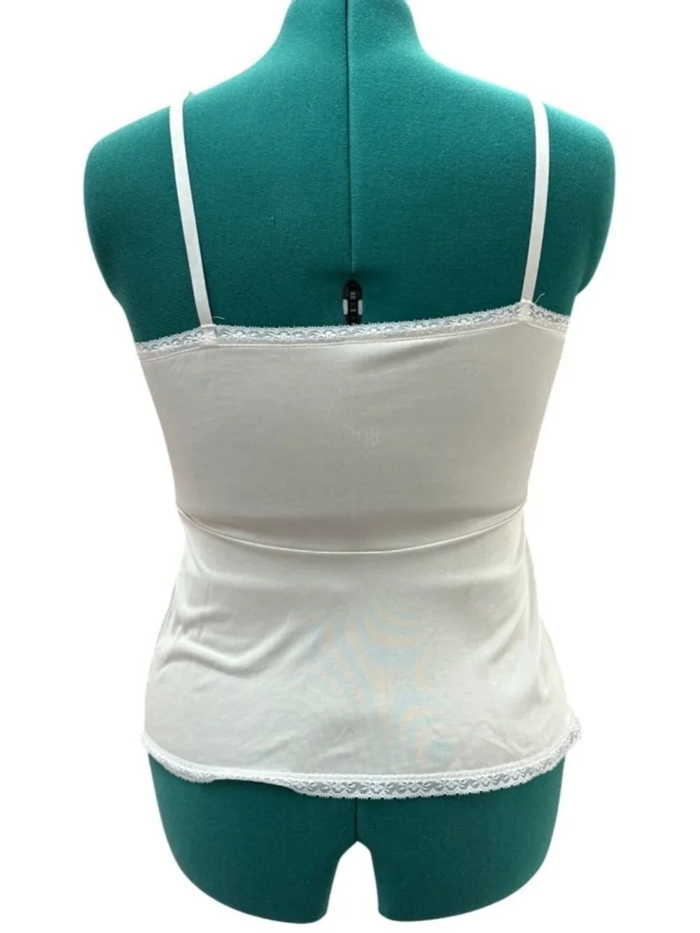 Vintage White Lace Trim Camisole Slip Top With Adjustable Straps Womens Small - Picture 4 of 16